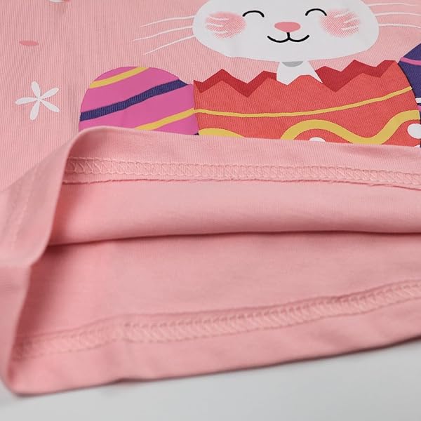 MUJOQE BABY GIRL EASTER SHIRTS TODDLER BUNNY OUTFITS SHORT SLEEVE KIDS EASTER EGGS T-SHIRT COTTON TOP 2 YEARS