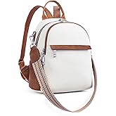 Lexiyat Small Backpack Purse for Women Leather Mini Convertible Designer Backpack Travel Shoulder Fashion Bag Beige