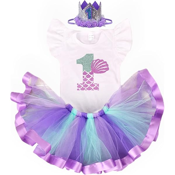 mermaid 1st birthday dress Multi Colour Floral Gown with Pink Ruffle Top And Turquoise Body 0-6M