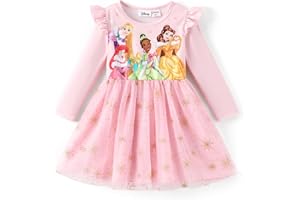 Disney Princess Frozen Minnie Mouse Dress Girls Sparkle Ruffle Tulle Tutu Birthday Party Fall Outfits Clothes Baby to Toddler