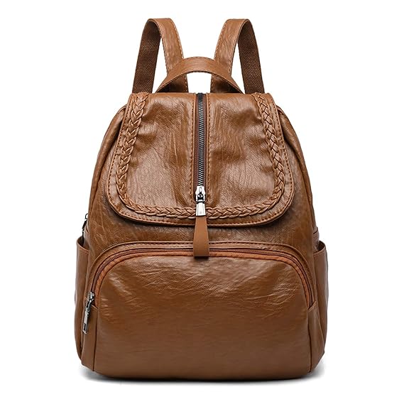 SZFY-TAIOW Damen Rucksack Wasserdichte Leder Leichte Schultasche Stilvolle Daypack Satchel Hochwertige Frauen Rucksäcke Vinta
