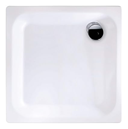 Calmwaters - Terschelling - Kleine Quadrat-Duschtasse in 90 x 90 cm aus Stahl-Emaille mit 90 mm Abfluss - 01XP2227