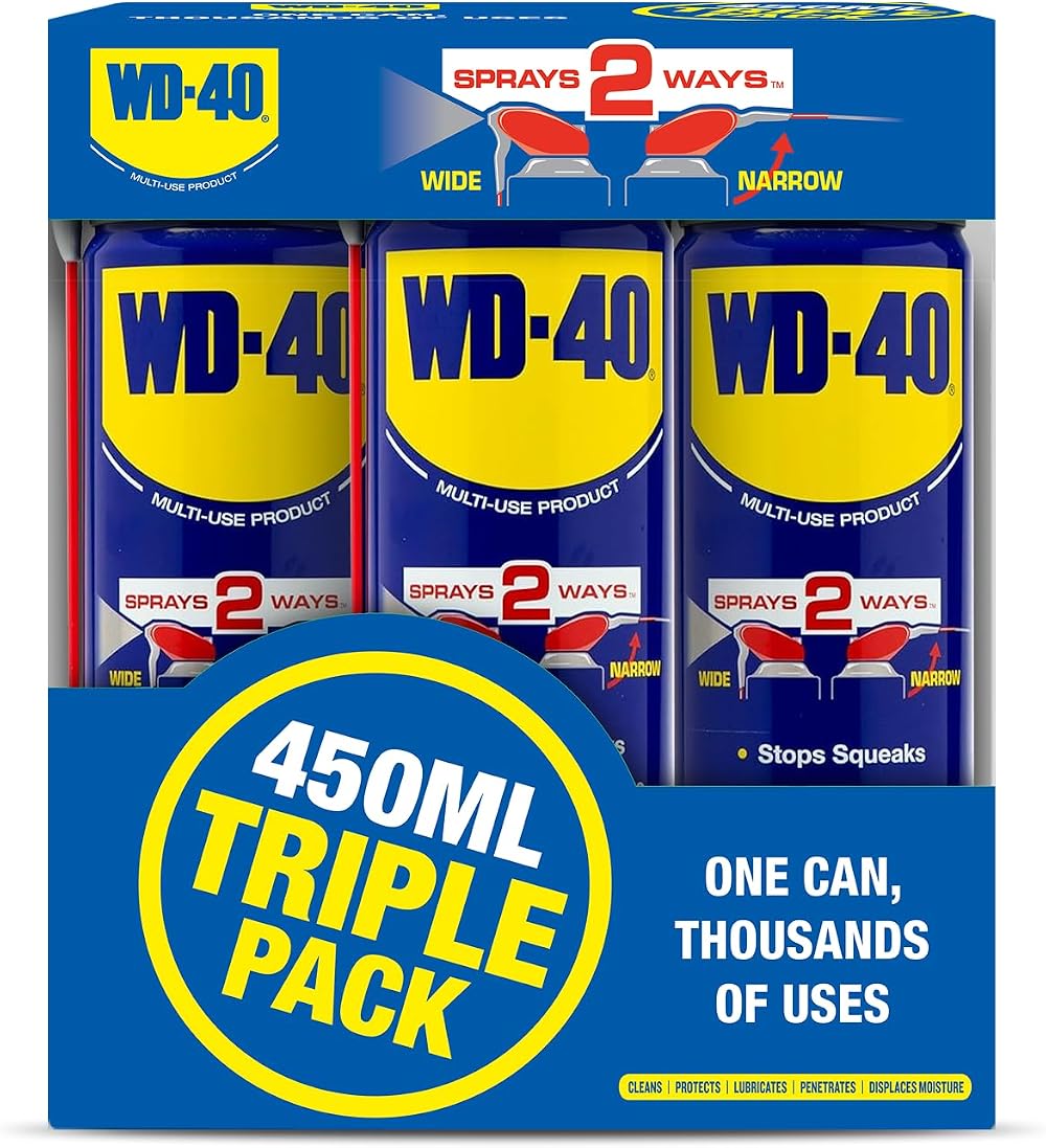 WD-40 Multi Use Lubricant Spray 450ml Triple Pack with Smart Straw