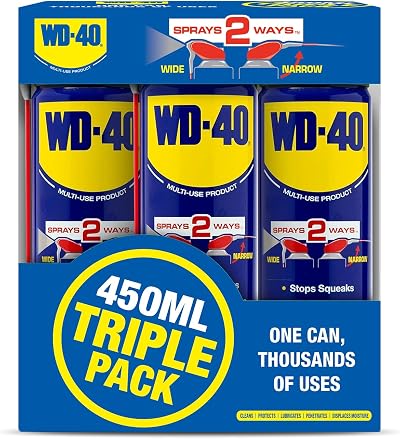 WD-40 Multi Use Lubricant Spray 450ml Triple Pack with Smart Straw