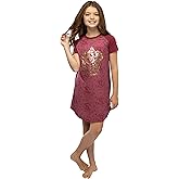 Harry Potter Girls' Foil Print Hogwarts Houses Short Sleeve Raglan Nightgown - All 4 Houses Available