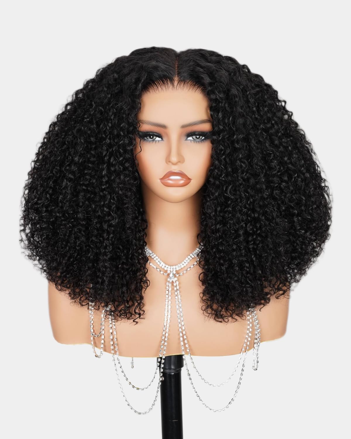 MEGALOOK Salon-Quality Ready to Go Glueless Wigs Human Hair 6×6 Pre Cut HD Lace Front Wigs Human Hair 220% Special Curly Wave Wig Real Pre plucked Bleached Tiny Knots 6×6 Closure Wig 18 Inch