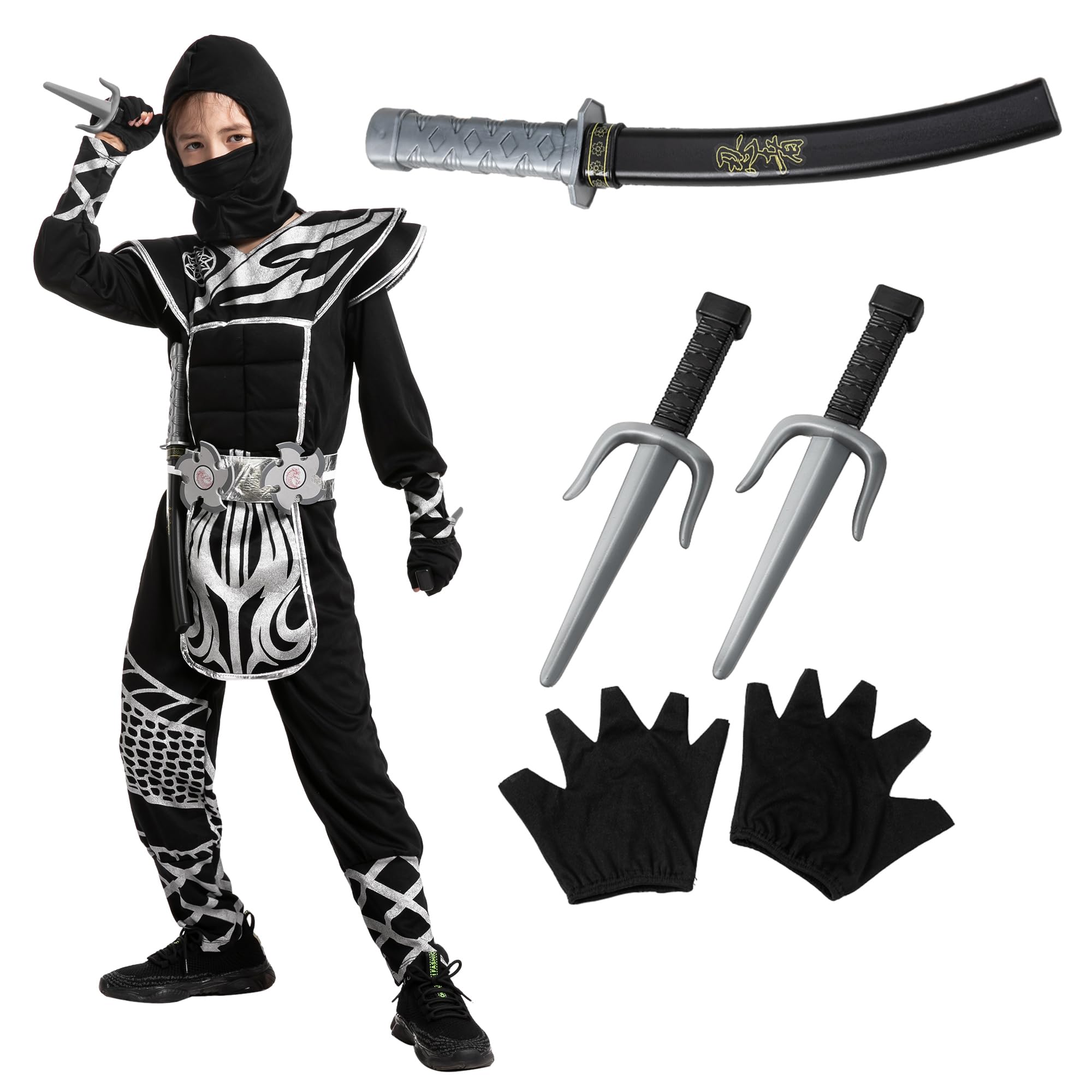 Spooktacular Creations Costume de ninja rouge pour enfants pour garçons et filles, fête d'habillage d'Halloween, jeu de rôle ninja ! (Small (5-7 yrs Spooktacular Creations Costume de ninja rouge pour enfants pour garçons et filles, fête d'habillage d'Halloween, jeu de rôle ninja ! (Small (5-7 yrs