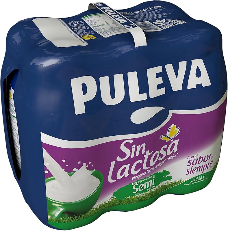 Puleva Leite Semidesnatado Sem Lactose 1% M.G garrafa 1L - Pack 6 unidades