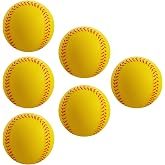 Baisidiwei Soft Foam Baseballs - 6 Pcs Training Balls for Kids &amp; Teenagers, Indoor/Outdoor Play (White)
