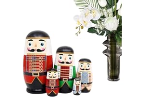 Nutcracker Nesting Dolls - Handmade Wooden Nutcracker Stacking Figurines,Wood Model, Home Decoration for Living Room Holiday 