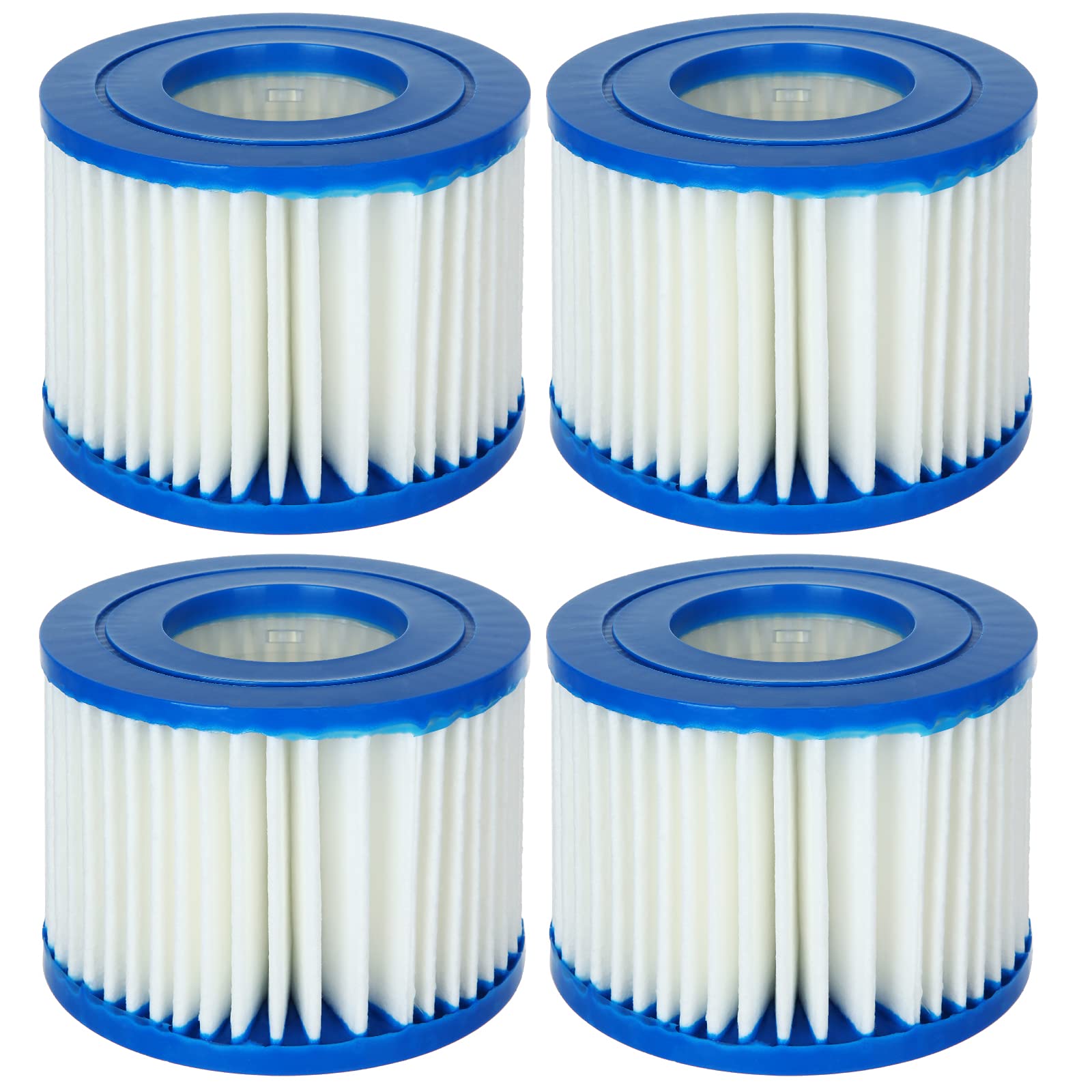 AHUNTTER 4 Filters Hot Tub Filter Cartridges VI for Bestway, Replacement Filter Cartridge for Lay-Z-Spa Miami, Vegas, Palm Springs, Paris, Monaco - 2 Twin Packs