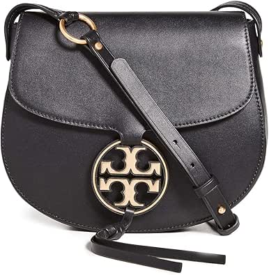 Tory Burch Women's Miller Metal Saddle Bag, Black, One Size: Handbags: Amazon.com