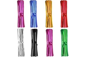 OLIGEI 3200 Pcs Metallic Twist Ties - 4" Plastic Ties for Bags & Bread - Reusable, 8 Colors