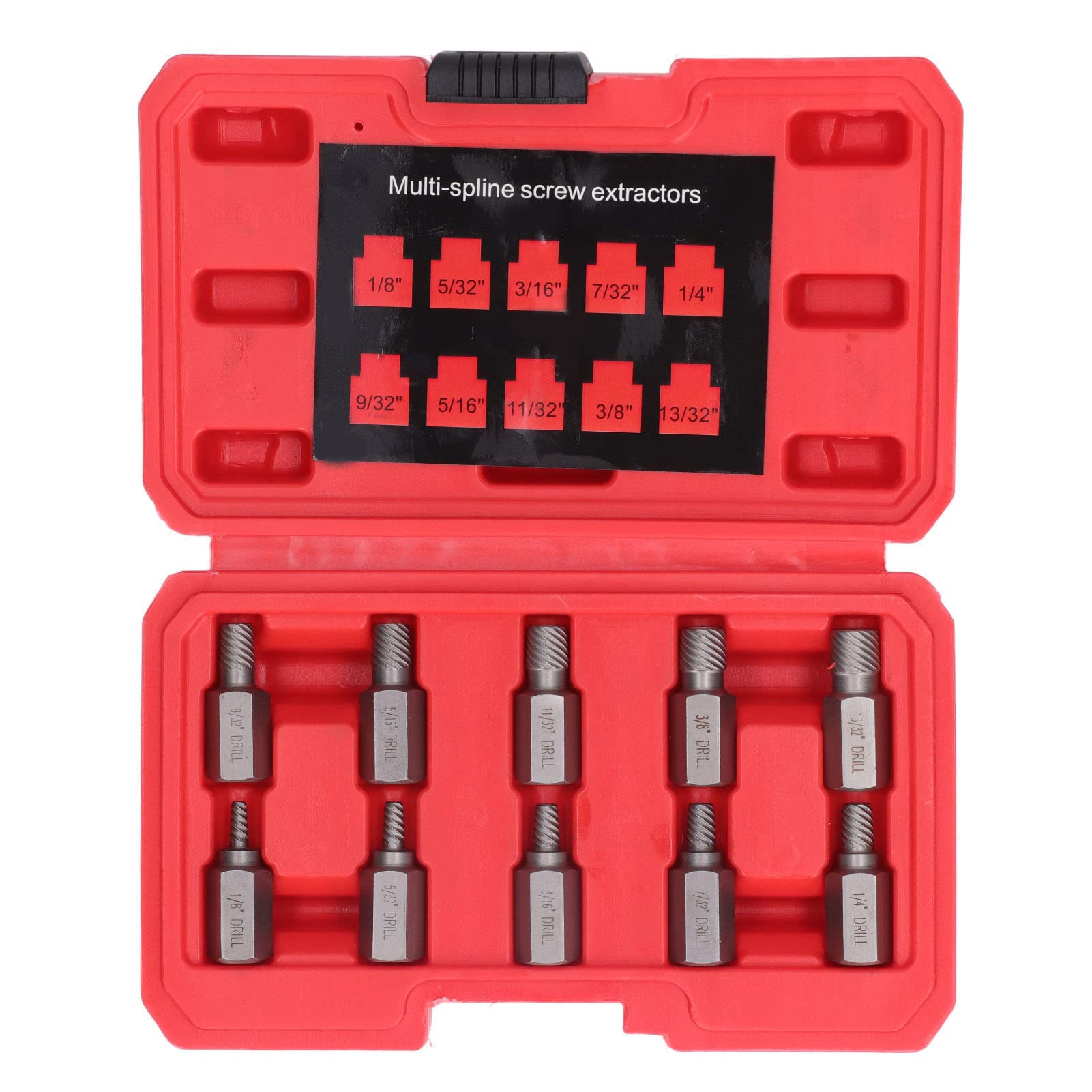 Nimomo 10 Pieces Screw and Bolt Extractor Set, Damaged Screw Extractor Set Hex Head Broken Bolt Extractor Kit Stripped Screw Remover Left Spiral Stud Extractor Set
