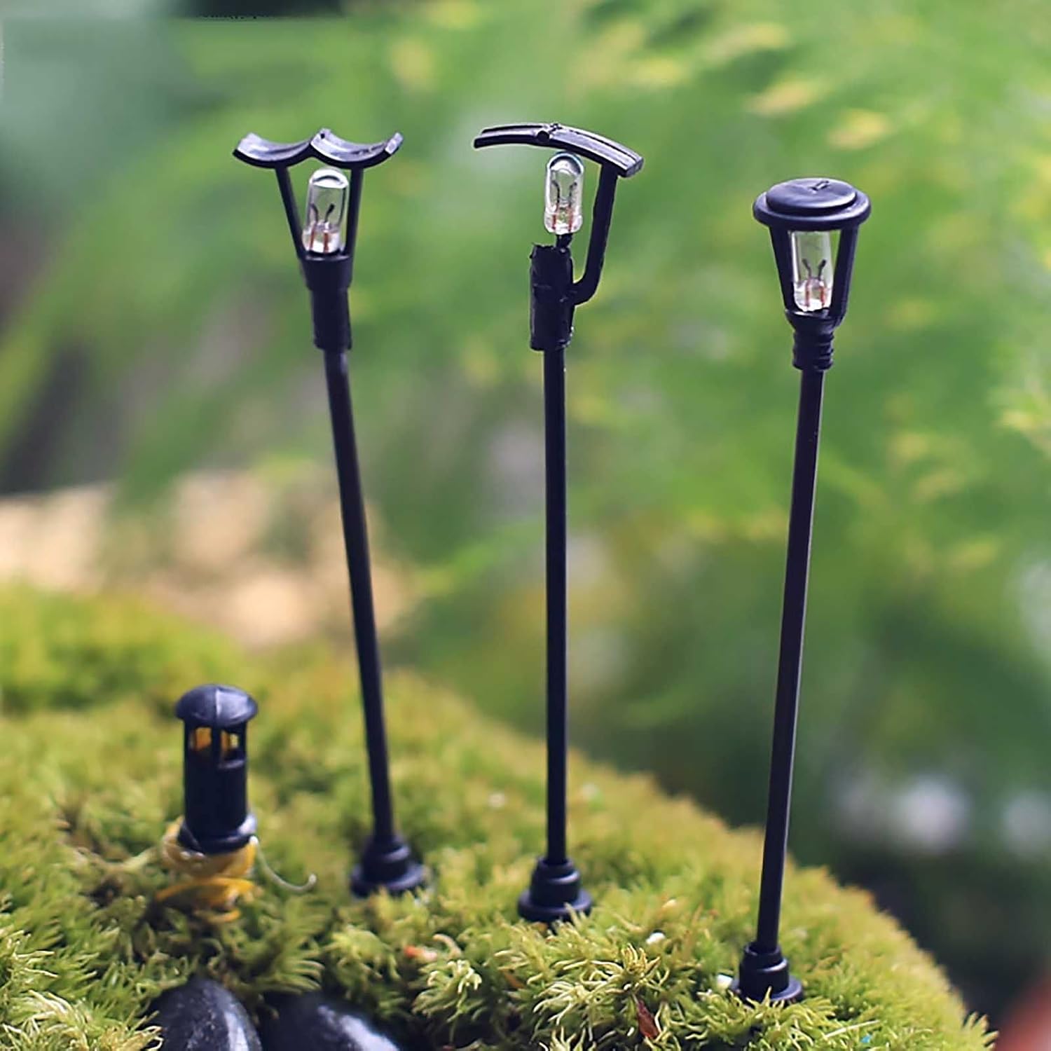 Mini Street Lamp Resin Tiny Streetlights Landscape for Miniature Fairy