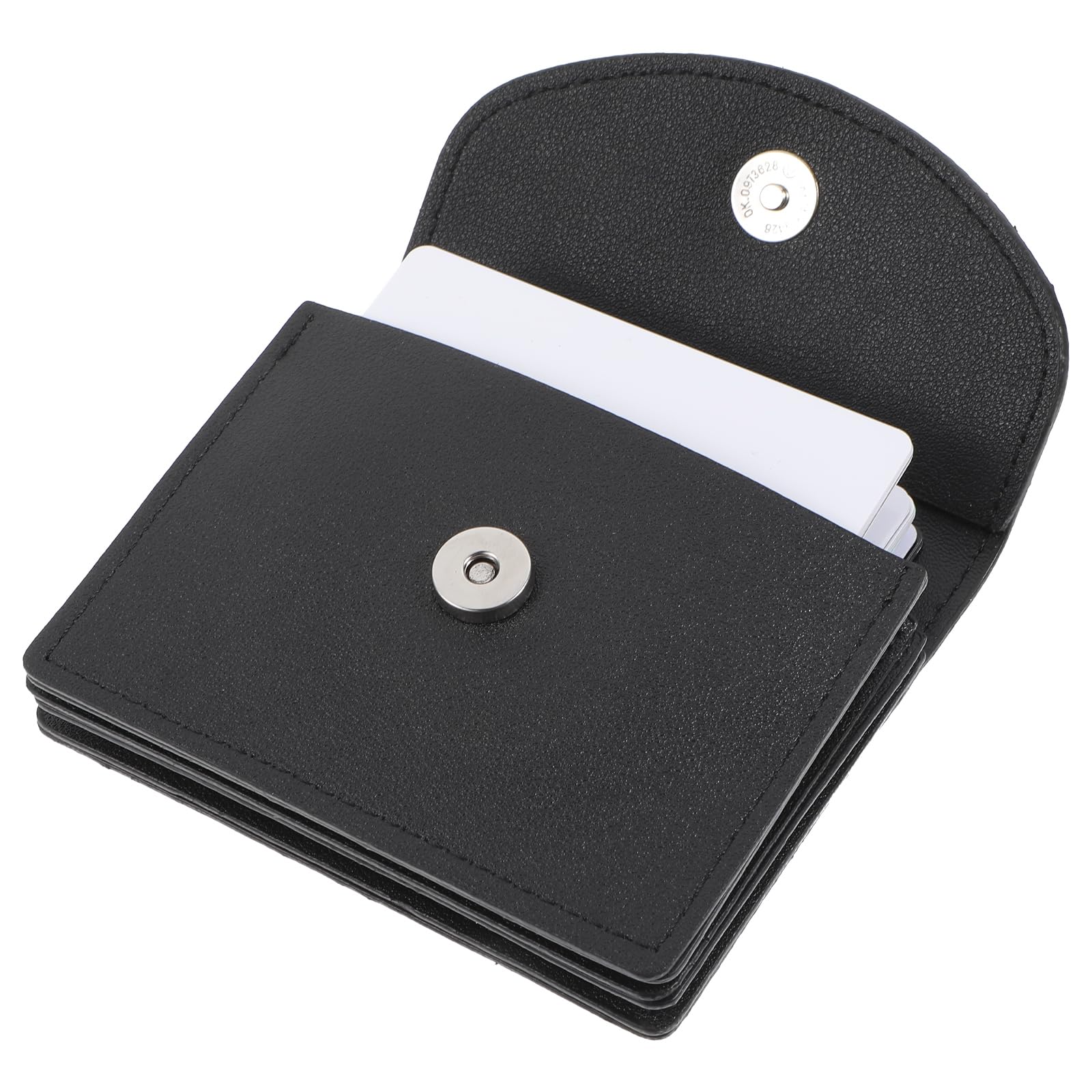 Piriuuo PU Leather Business Card Holder, Business Card Case Wallet with Magnetic Shut for Women and Men (Black)