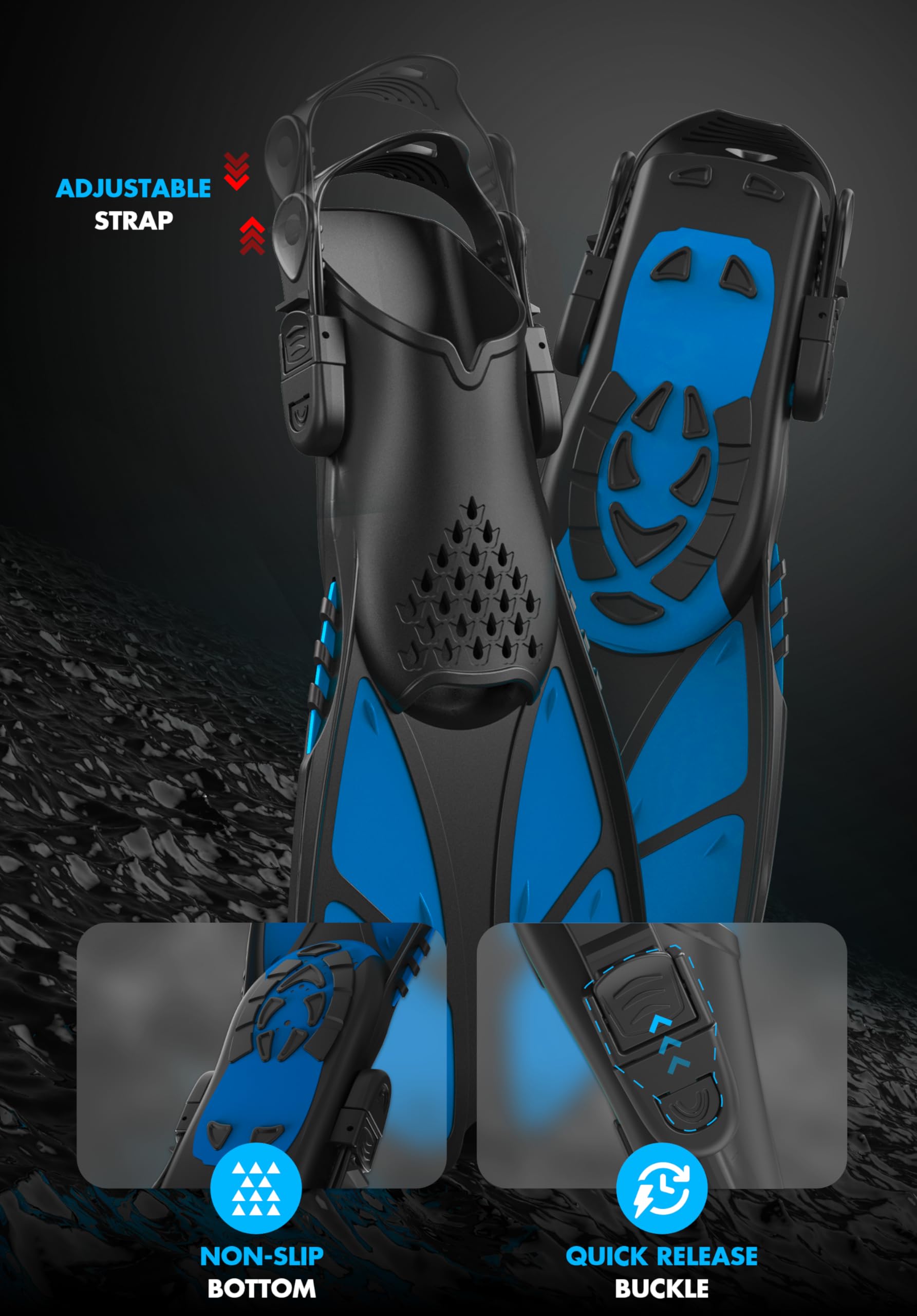Snorkeling Gear for Adults with Fins - Full Face Snorkel Mask and Swim ...