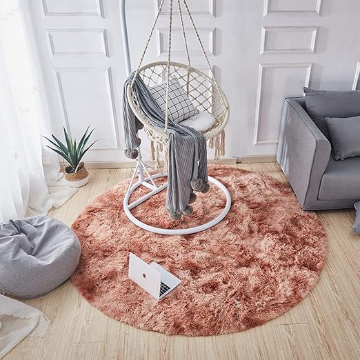 NuanXing Gradient Fester runder Teppich, verdickter Rutschfester