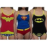 Coco Brands Superman Batman & Wonder Woman Cami and Panty Set Bundle