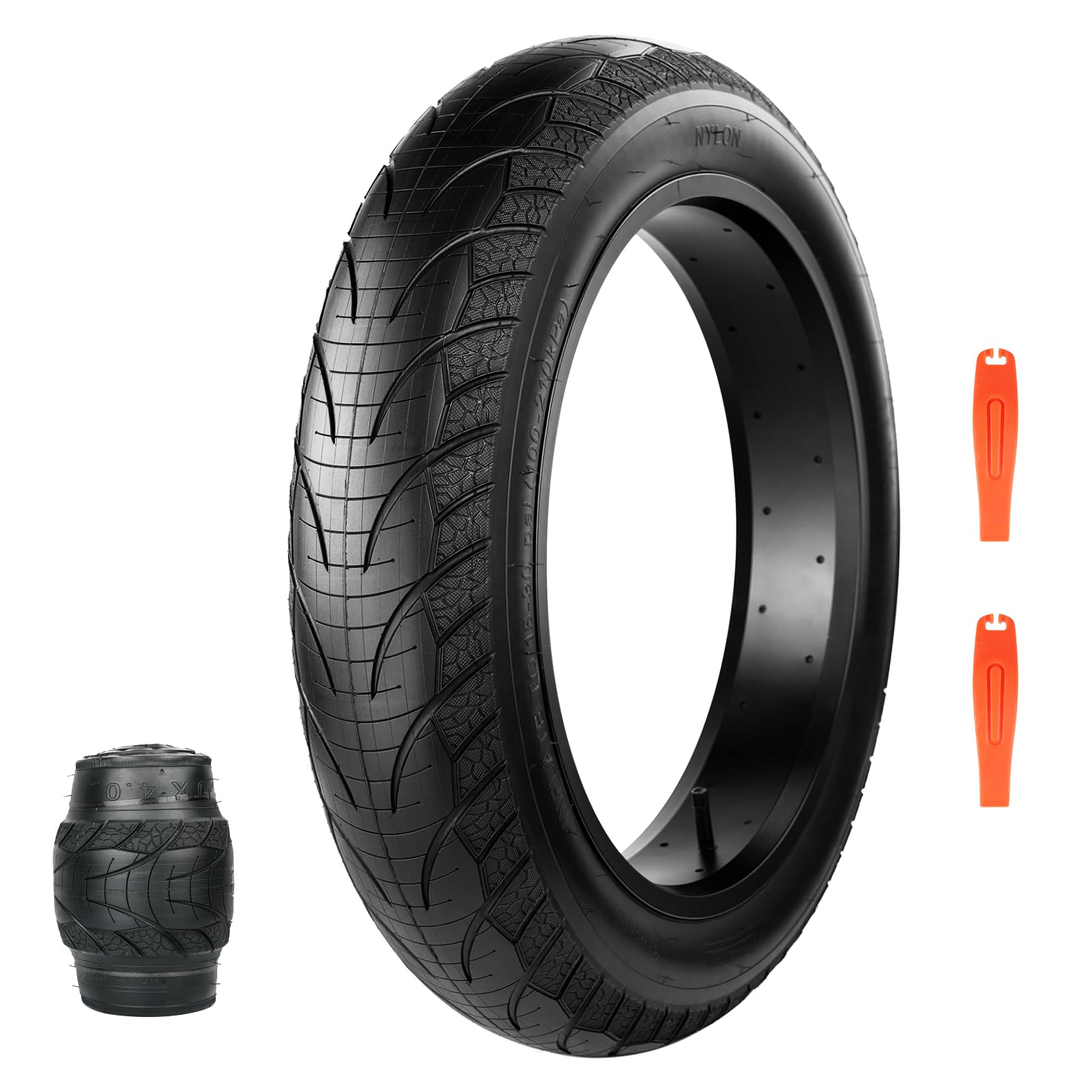 ZUKKA 1 Pack Bicycle Tyres 20 Inch Fat Tyre 20 x 4.0 Inch ETRTO 76-406 for E-Bike Mountain Bike Heavy Duty High Performance Wear Resistant E-Bike Mountain Snow Bike Tyre