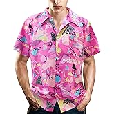 80's Men's Vintage Hawaiian Beach Shirts - 90's Button Up Disco Theme Party Shirts