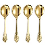 KEAWELL Gorgeous Round Soup Spoon, Set of 4, 18/10
