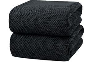 HVMS Oversized Bath Towels Extra Large 40x80 Inches Bath Sheets for Adults Super Soft Quick Dry Highly Absobent Microfiber Shower Towels (2 Piece, Black)