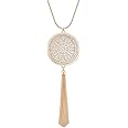MOLOCH Long Necklaces For Woman Disk Circle Pendant Necklaces Tassel Fringe Necklace Set Statement Pendant