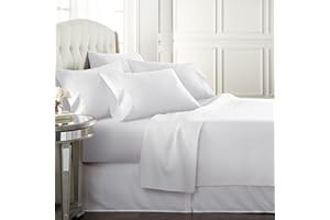 Danjor Linens Queen 6 Piece Sheet Set - Hotel Quality, Breathable, & Cooling Sheet Set with Deep Pockets - Soft Bed Sheets - Wrinkle Free - Machine Washable - White Sheets for Queen Size Bed - 6 pc
