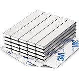 MIKEDE Neodymium Bar Magnets 25 Pack, Strong Permanent Rare Earth Magnets with Double-Sided Adhesive, Powerful Metal Neodymiu