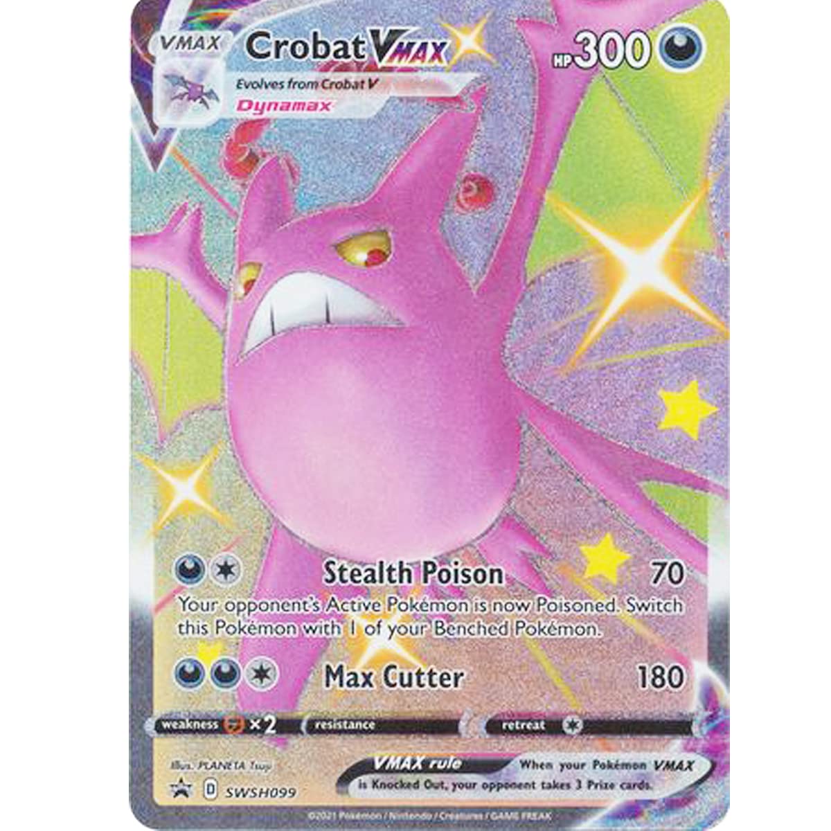 Crobat VMAX SWSH 099 Jumbo XXL Full Art Black Star Promos + Extra Protection Near Mint 2021