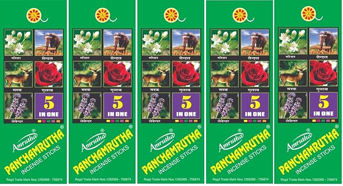 AMRUTHA PREMIUM INCENSE STICKS Bamboo Incense Sticks (75 x 14 x 265 mm, Black)