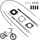 BMX Bike Gyro Brake Cables Front+Rear (Upper+Lower) with Spinner Rotor Full Kit, Bicycle Brake Lines Set Cable Wire &amp; Housing, Suitable for Most Gyro Systems and 20" Bikes, Stabled
