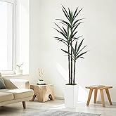 Artificial Tree 6.2FT Faux Agave Plant with 3 Heads and 42 Leaves in Potted Tall 75" Fake Tree for Home Office Bedroom Living Room Indoor Outdoor Decor Housewarming Gifts