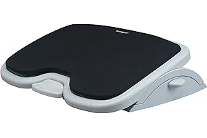 Kensington Foot Rest For Under Desk At Work, Smartfit Comfort Memory Foam Angle and Height Adjustable Footrest, Non-Skid Foot Stool For Under Office Desk, White/Black K56144USF