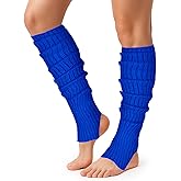 SATINIOR Long Leg Warmers for Women 24 Inch over The Knee Knit Ribbed Leg Warmer Stirrup Yoga 80s Party Dance Ballet Supply
