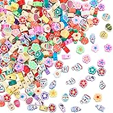 SUNNYCLUE 1 Box 300pcs Easter Clay Shape Beads Assorted Easter Beads Small Mix Rabbit Bunny Flower Eggs Carrot Shaped Polymer Loose Spacer Bead for Jewelry Making Holiday Party Favours Supplies DIY