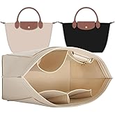 Doxo Purse Organizer Insert,Bag Organizer Suitable for Longchamp Le pliage Medium,Keeps Tote Handbags Shaped & Neat (Beige,M)