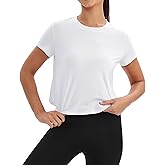 Mippo Workout Tops for Women Short Sleeve Yoga Shirts Athletic Gym Running Crop Top Loose Fit