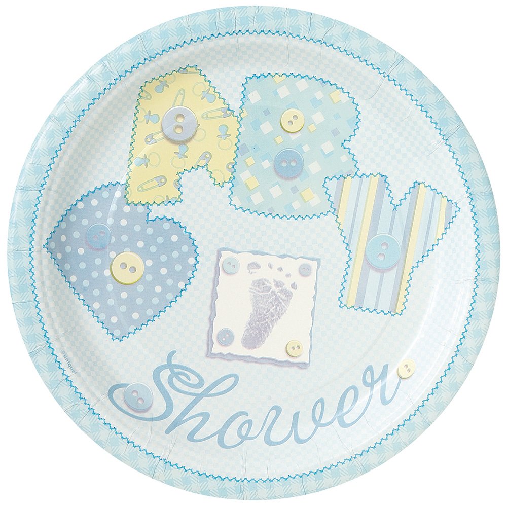 Blue Stitching Baby Shower Dessert Plates, 8ct Childrens