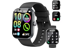 JUGEMAN Smart Watch (Answer/Make Calls), 1.96" HD Screen SmartWatch for Men Women 113+ Sport Modes, Fitness Activity Tracker Heart Rate/Sleep Monitor/Pedometer, IP68 Waterproof, Smart Watches for Android iOS