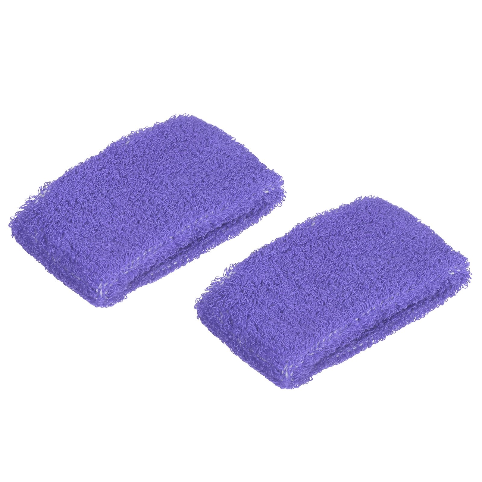 PATIKIL Sports Wristbands 8x5cm, 2 Pack Cotton Terry Cloth Absorbent Sweatbands for Tennis Basketball Working Out Athletic Running, Purple