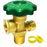 Propane Tank Valve,100LB Propane Vapor Tank Service Valve Coupler,Tank Service Valve with Automatic Bleeder Valve/POL Connection/3/4 Male NPT/Heavy Handle for Grill,RV,Fryer,Outdoor Propane Setups.