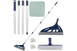 BEILAN Multifunctional Replaceable Silicone Broom Magic: Rubber Pet Hair Broom - Squeegee Broom for Floor - Magic Broom Sweeper - Rubber Brooms for Floor Cleaning (Blue)