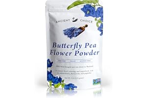 Ancient Choice - Butterfly Pea Flower Powder (4 ounce) | Blue Matcha Tea | Ceremonial (Highest) Grade | Adaptogenic Raw Culinary | Natural Food Coloring | Thai Non-GMO | Vegan