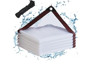 WELACYMET Clear Tarps Waterproof 4X6 with Grommets Clear Vinyl Tarp Heavy Duty Outdoor Clear Plastic Tarp Clear PVC Covering for Patio Henhouse Porch Canopy Plant Camping