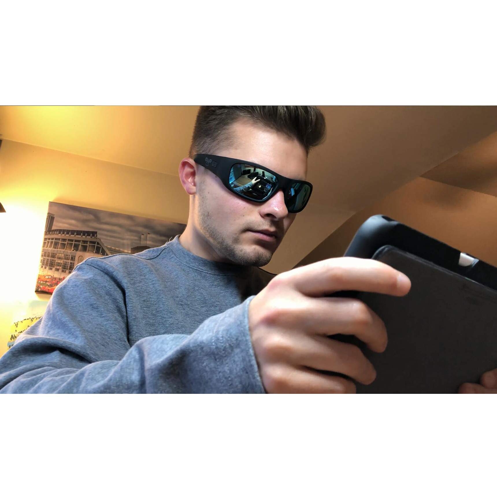 OhO Smart Glasses,Polarized Sunglasses with Bluetooth Speaker,Athletic/Outdoor UV Protection and Voice Control,Unisex