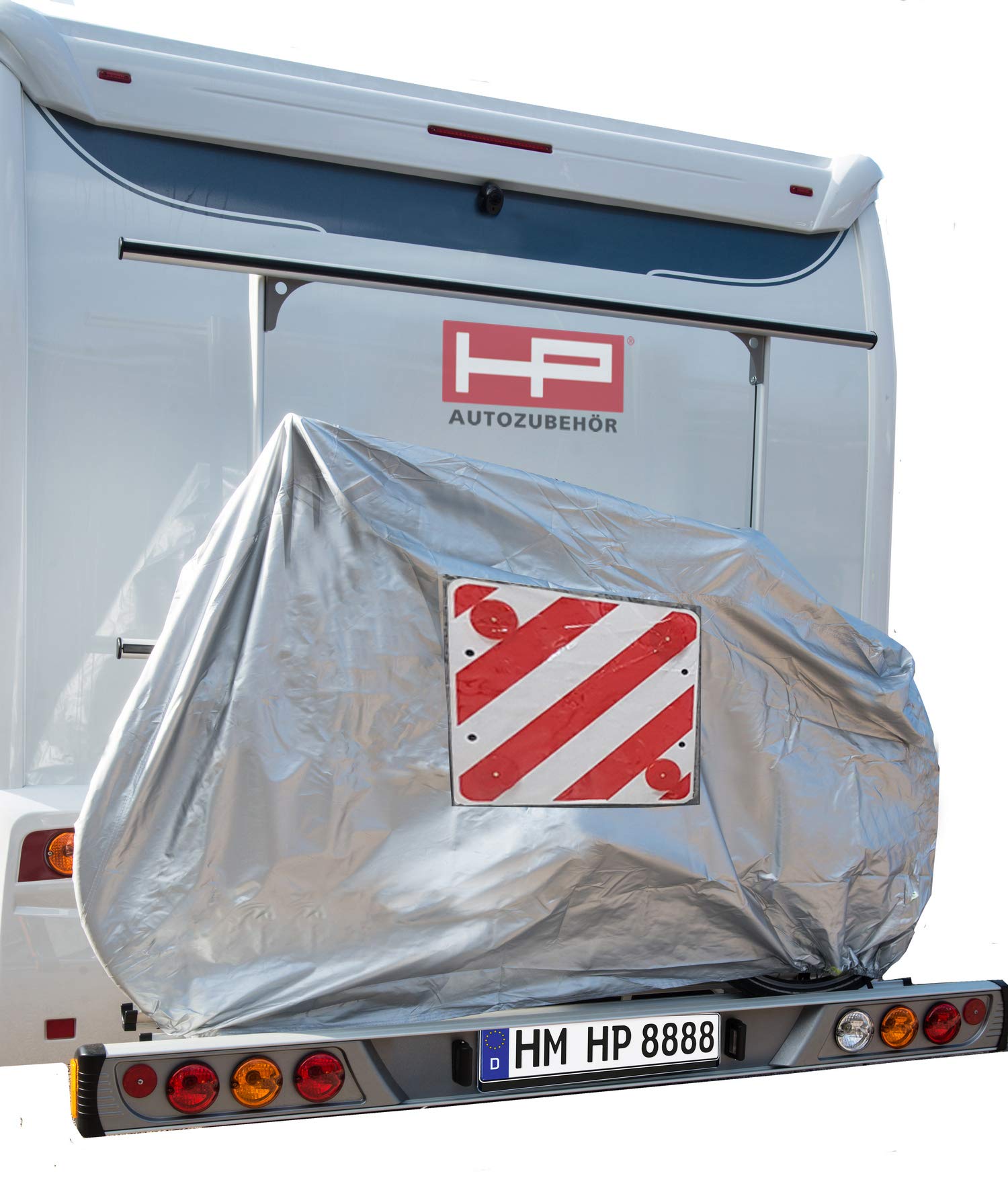 HP Autozubehör 18158 Silver Bicycle Cover with Warning Sign Pocket