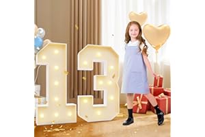 imprsv 3FT 13th Birthday Decorations Numbers: 13th Birthday Party Anniversary Decorations Large Light Up Numbers 13 for Girls Boys