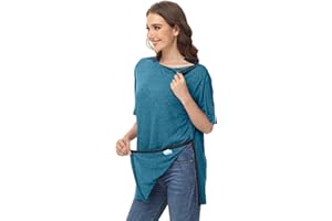 HIBOCT Unisex Post Shoulder Surgery Shirts After Rotator Cuff Surgery Shirt Snap Tearaway Shirts Chemo Port Adaptive Clothing